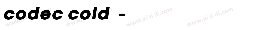codec cold字体字体转换